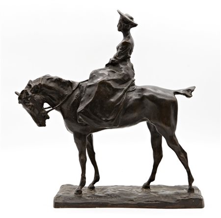 Da Paolo Troubetzkoy

"Donna a cavallo" 
scultura in bronzo (cm 46x42x6) 
firma