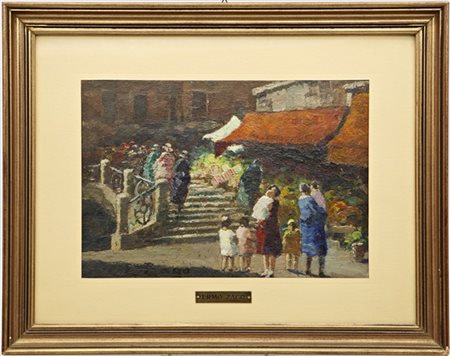 Erma Zago "Ponte dei giocattoli - Venezia" 
olio su compensato (cm 18,5x26)
in c