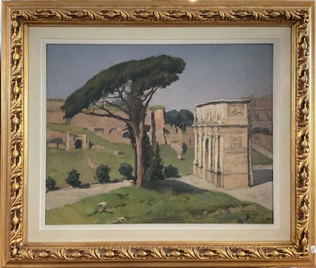 Pina Sacconaghi "L'arco di Tito" 
olio su compensato (cm 41x52)
firmato in basso