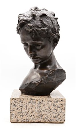 Francesco Parente "Testa di giovane" 
scultura in bronzo (cm 36) su base in marm