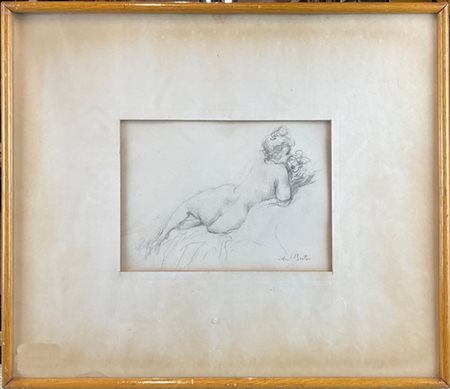 Armand Berton "Nudo femminile" 
matita su carta (cm 13x18,5)
firmato in basso a