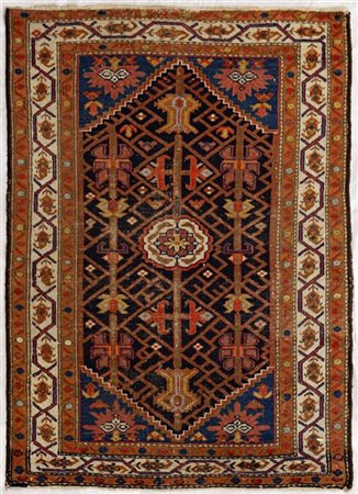 Tappeto Ferahkan, Persia, inizio secolo XX. Decoro geometrico con piccolo medag