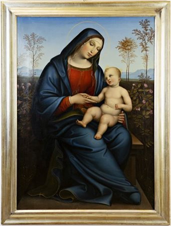 Seguace di Francesco Francia

"Madonna con Bambino nel giardino di rose"
olio s