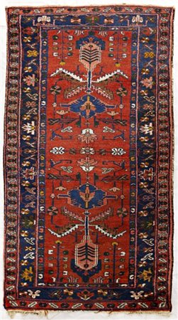 Tappeto Bachtiari, Persia, secolo XX. Decoro floreale nei toni del blu, bianco