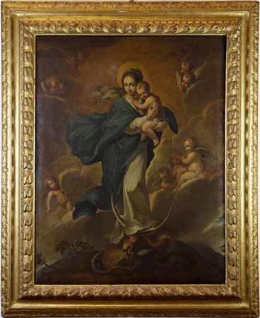 Scuola del secolo XVIII

"Immacolata con il Bambino"
olio su tela (cm 98x76)
in