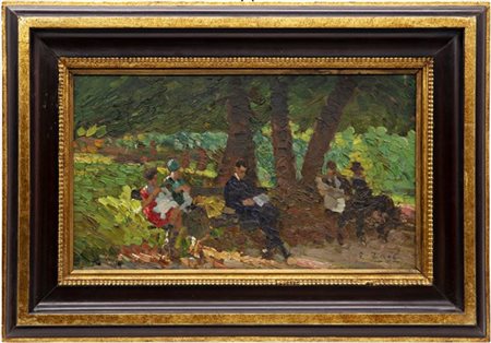 Ignoto del secolo XX

"Al parco" 
olio su tavola (cm 24x40)
reca firma non pert