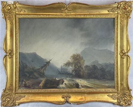 Scuola piemontese del secolo XIX

"Il temporale" 
olio su tela (cm 45x60)
in co