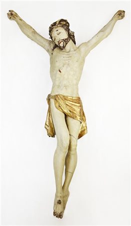 Scultore del secolo XIX, Cristo Crocefisso, legno intagliato, dipinto e dorato