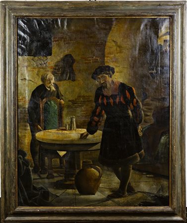 Ignoto del secolo XIX

"Scena d'interno" 
olio su tela (cm 88x74)
in cornice an