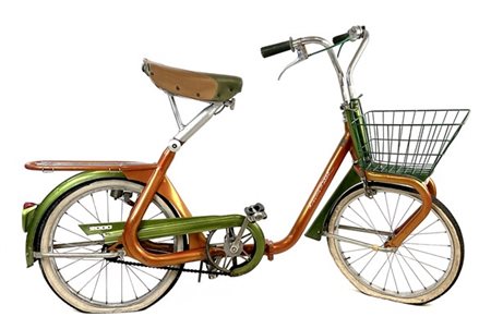 Bicicletta pieghevole Atala Imperial 2000 di colore rosso e verde in acciaio e