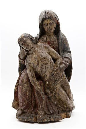 Scultore del secolo XVII, Pietà, legno intagliato e dipinto (h cm 50) (difetti