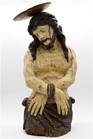 Scultore del secolo XVII, Ecce Homo, legno intagliato e dipinto (h cm 73) (dife