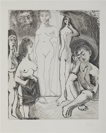 PICASSO PABLO (1881 - 1973) - JEUNE GARCON REVANT: LES FEMMES! (LA SERIE 347), 1968.