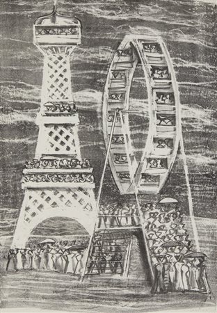 CAMPIGLI MASSIMO (1895 - 1971) - TORRE E RUOTA, 1953.