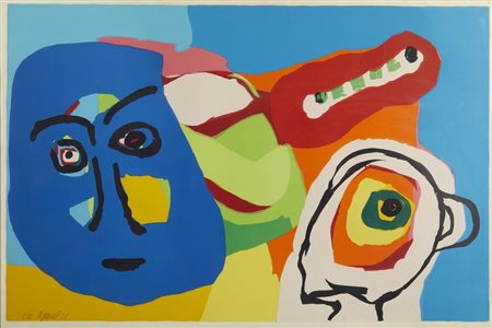 APPEL KAREL (1921 - 2006) - BLUE MASK , 1971.