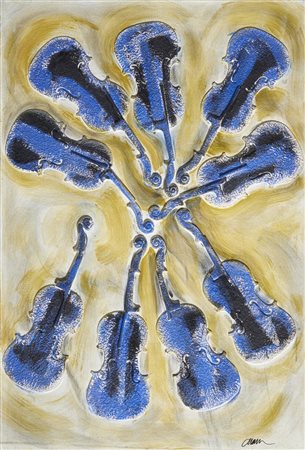 ARMAN FERNANDEZ (1928 - 2005) - SENZA TITOLO (VIOLONS BLEUS), 2003.