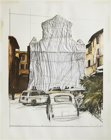 CHRISTO' (n. 1935) & JEANNE-CLAUDE (1935 - 2009) - WRAPPED FOUNTAIN AND WRAPPED TOWER, SPOLETO, 1968, 1972.