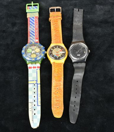 LOTTO DI TRE OROLOGI SWATCH degli anni '90 Difetti e mancanze