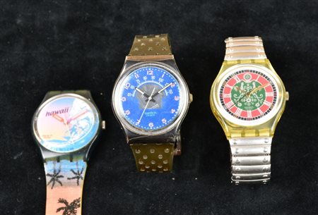 LOTTO DI TRE OROLOGI SWATCH degli anni '90 Difetti e mancanze