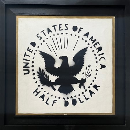 Franco Angeli “Half Dollar (Antipittura)” databile anni ‘80