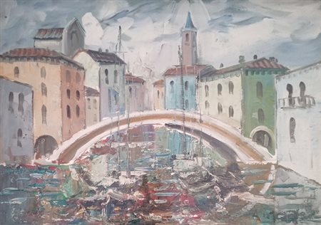 OPPICI ALDO Venezia (Ve) 1908 Chioggia Olio su tela 50,00x70,00 Al retro,...