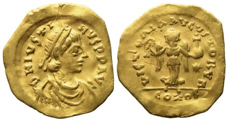 Justin II (565-578), Tremissis; AV (1,29 g; 14,7 mm)