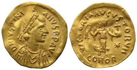 Justinian I (527-565), Tremissis; AV (1,30 g; 14,8 mm)