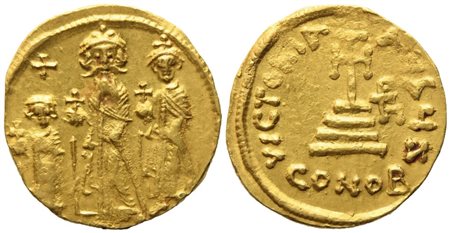 Heraclius (610-641), with Heraclius Constantinus and Heraclonas, Solidus; AV (4,47 g; 20 mm)