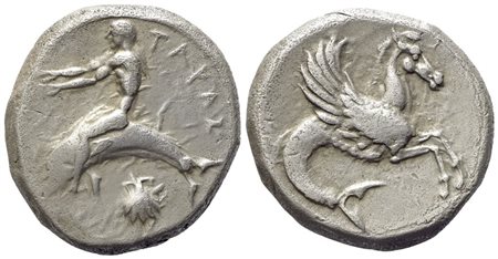 Calabria, Tarentum (c. 465-455 BC), Nomos; AR (7,93 g; 19,4 mm)