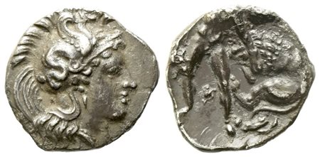 Calabria, Tarentum (c. 380-325 BC), Diobol; AR (1,18 g; 12 mm)