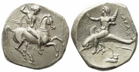 Calabria, Tarentum (c. 332-302 BC), Nomos; AR (7,95 g; 21,8 mm)