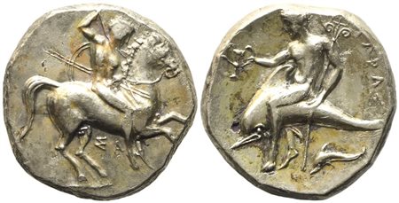 Calabria, Tarentum (c. 332-302), Nomos; AR (6,24 g; 20 mm)