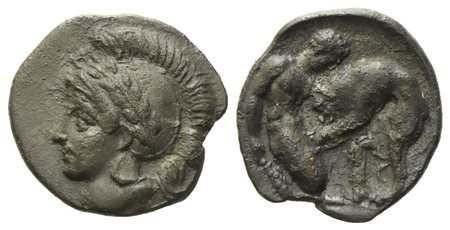 Calabria, Tarentum (c. 325-280 BC), Diobol; AR (1,06 g; 12,2 mm)