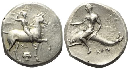 Calabria, Tarentum (c. 302 BC), Nomos; AR (8,10 g; 21,3 mm)