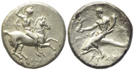 Calabria, Tarentum (c. 280-272 BC), Nomos; AR (6,32 g; 19,7 mm)