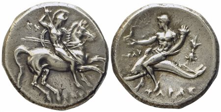 Calabria, Tarentum (c. 280-272 BC), Nomos; AR (g 6,50; mm 21,5)