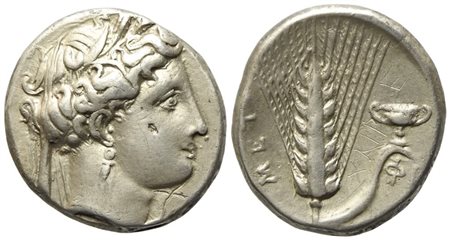 Lucania, Metapontion (c. 340-330 BC), Nomos; AR (7,22 g; 20 mm)