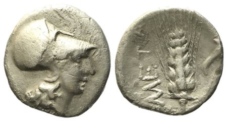 Lucania, Metapontion (c. 4th century BC), Diobol; AG (0,75 g; 10,9 mm)