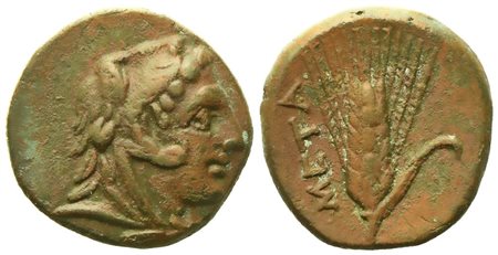 Lucania, Metapontion (c. 300-250 BC), Æ (2,60 g; 14,2 mm)