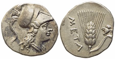 Lucania, Metapontion, Punic occupation (c. 215-207 BC), Half Shekel; AR (g 3,55; mm 18,3)