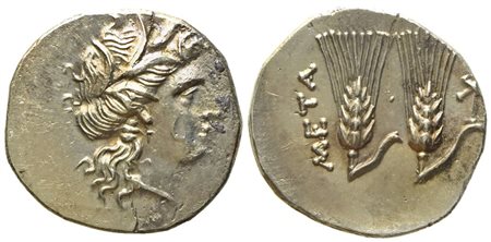 Lucania, Metapontion, Punic Occupation (c. 215-207 BC), Quarter Shekel; AR (1,72 g; 14,8 mm)