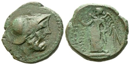 Bruttium, Petelia (late 3rd century BC), Æ (3,44 g; 16,6 mm)