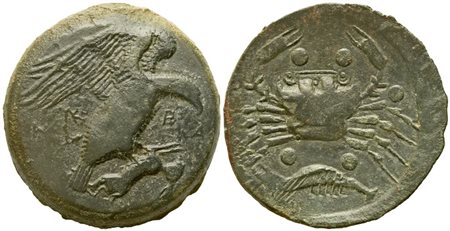 Sicily, Akragas (c. 420-406 BC), Hemilitron; Æ (15,42 g; 25,8 mm)