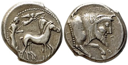 Sicily, Gela (480/75-475/70 BC), Tetradrachm; AR (17,18 g; 25,3 mm)