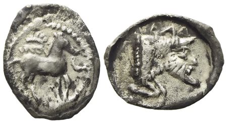 Sicily, Gela (c. 465-450 BC), Litra; AR (0,65 g; 13,3 mm)