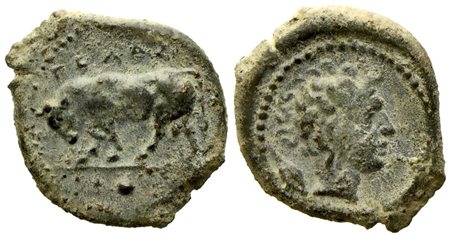 Sicily, Gela (c. 420-405 BC), Onkia; Æ (1,20 g; 14 mm)