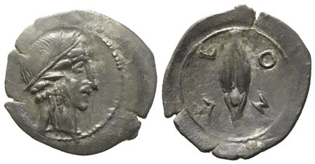 Sicily, Leontinoi (c. 450-440 BC), Litra; AR (0,61 g; 13,85 mm)