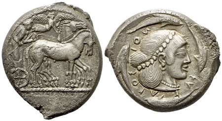 Sicily, Syracuse, Time of Hieron I (478-466 BC), Tetradrachm; AR (16,93 g; 26 mm)