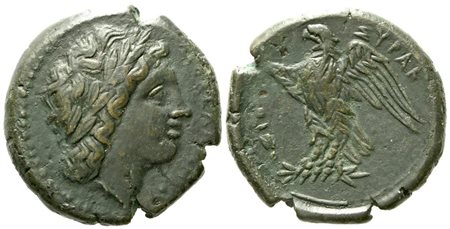 Sicily, Syracuse, Time of Hiketas II (287-278 BC), Æ (9,90 g; 23,5 mm)