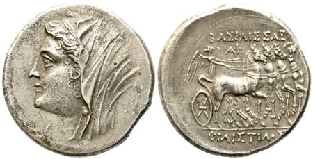 Sicily, Syracuse, Philistis, Wife of of Hieron II (274-216 BC), 16 Litrae or Tetradrachm; AR (14,58 g; 28 mm)